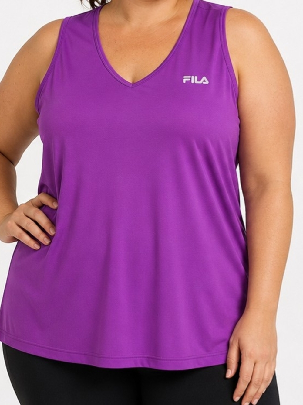 FILA Sport 3X Purple Performance V-Neck Tank Top